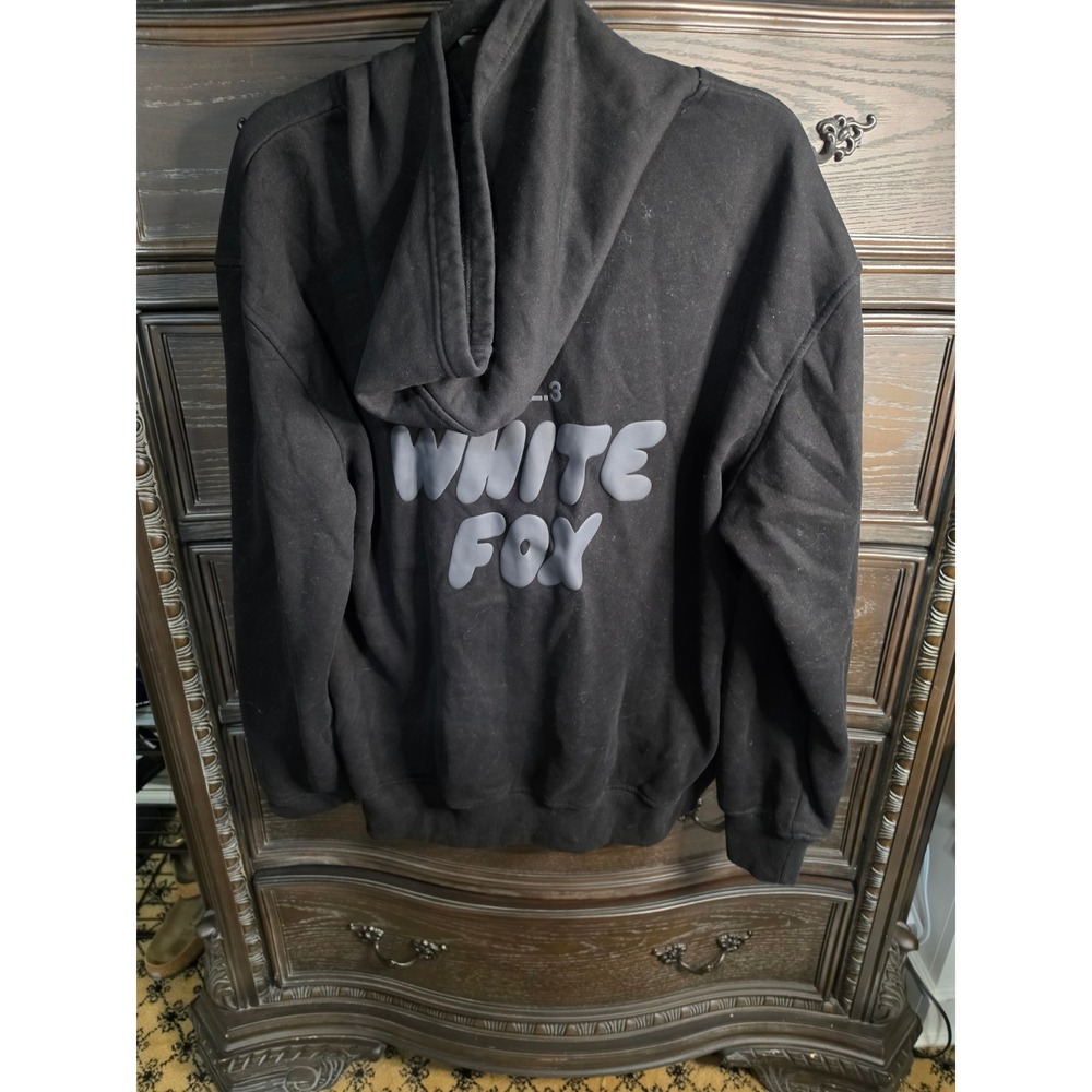 White Fox Boutique Vol 3 Black Oversized Puff Print Hoodie M L Sweatshirt - Picture 2 of 5